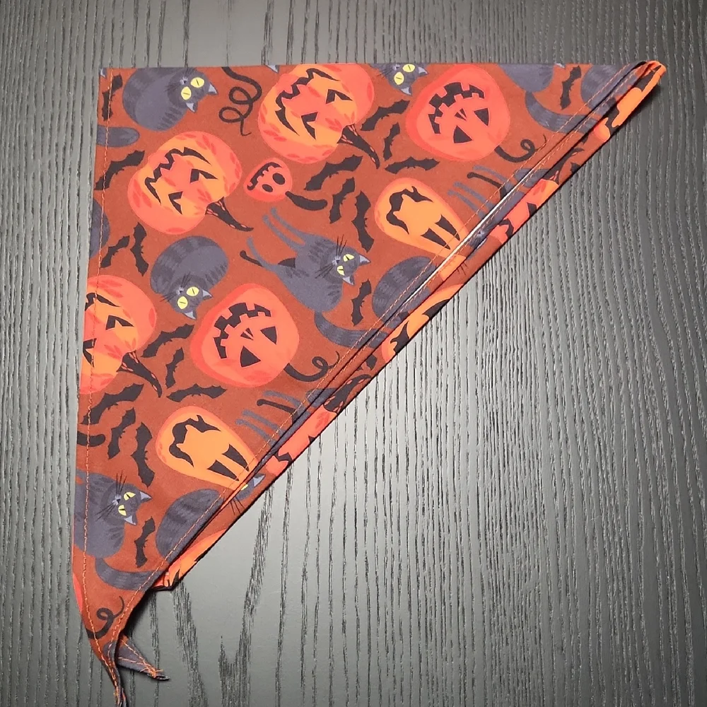 Halloween Pumpkin and Cat Pet Bandana